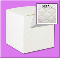 Italian Embossed Papers Tuck Top Boxes White - Quilt