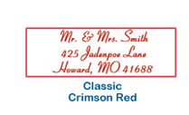 personalized return address labels classic crimson red