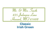 printed custom address labels wedding classic irish green