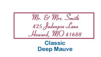 classic personalized retrun address labels wedding deep mauve