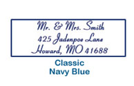custom return address lables wedding classic navy blue