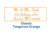 wedding personalized classic return address labels tangerine orange