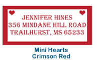 Crimson Red hearts wedding simple style sized designed