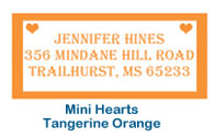 wedding hearts orange personalized return address labels mailing address