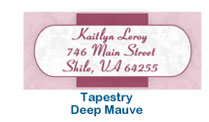 Deep mauve tapestry personalized return address labels wedding custom printed