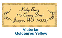 victorian goldenrod yellow family address custom printed personalized wedding
