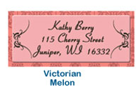 victorian melon return address labels pinted custom