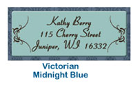 Address labels victorian midnight blue custom printed current cheap