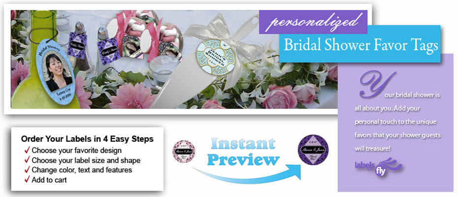Customize Elegant Bridal Shower Hang-tags