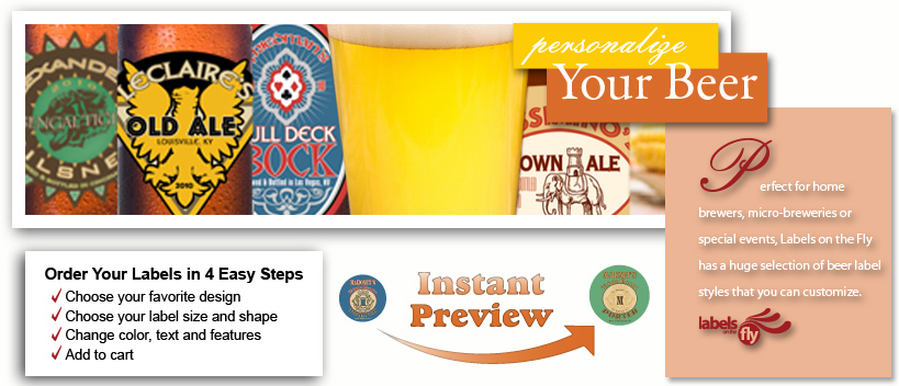 Personalized Home Brew Labels, custom designed Beer Labels, beer bottle-neck labels