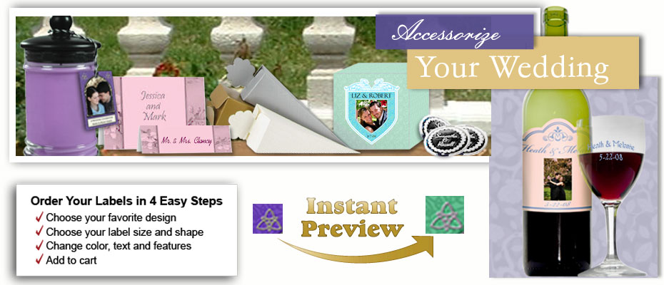 Custom wedding labels, custom favor tag sticker