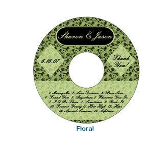 floral elegant wedding cd labels