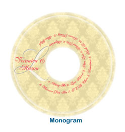 monogram elegant fun wedding cd label