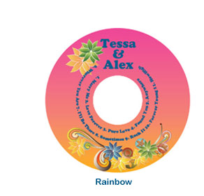 custom colorful rainbow cd labels