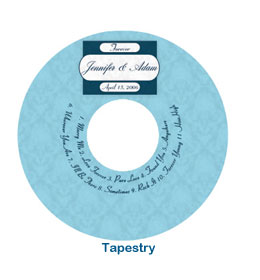 tapestry cd label fun wedding