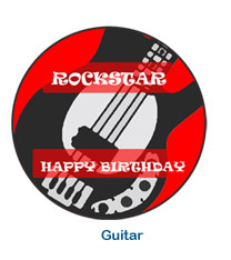 Happy Birthday Rockstar Guitar Coaster