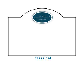classical colorful wedding card shape