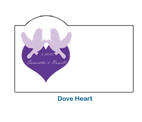 dove heart shape wedding card colorful