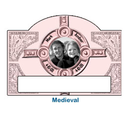 medieval colorful fun romantic wedding card