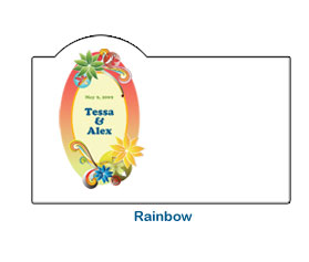 rainbow colorful tropical wedding card