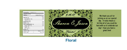 elegant floral custom water bottle labels