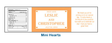 hearts adorable cute custom water bottle label