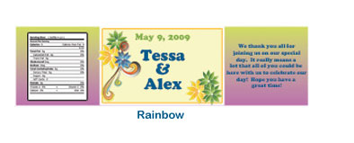 personalized colorful water bottle rainbow labels