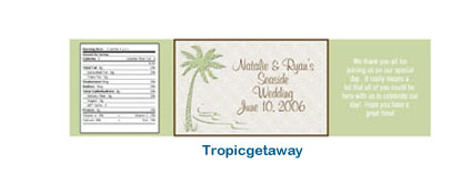 tropic water bottle label personalized fun