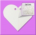 Embossed Heart Favor Boxes White Fiori