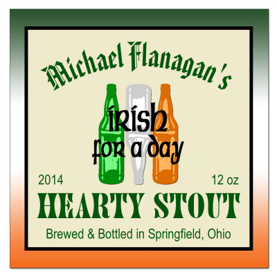 Green Ale Square Irish Beer Labels