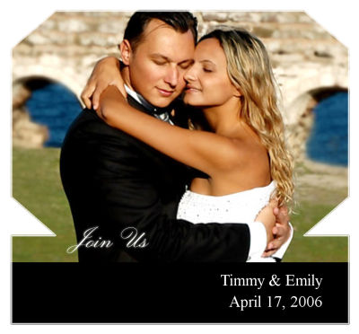 Rectangle Wine Wedding Photo Label with Text 3.5x3.25