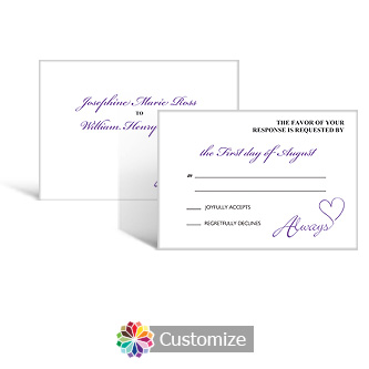 Always Swirly 5 x 3.5 RSVP Enclosure Card - Reception