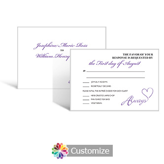 Always Swirly 5 x 3.5 RSVP Enclosure Card - Dinner Choice