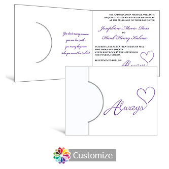 Always Swirly 7.25 x 5.125 Folded Wedding Invitation