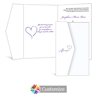 Always Swirly 5 w x 7.875 Double Folded Wedding Invitation