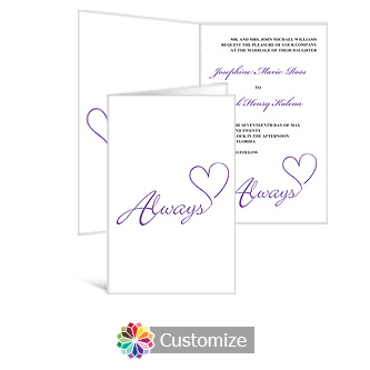 Always Swirly 5 x 7.875 Half-Fold Wedding Invitation