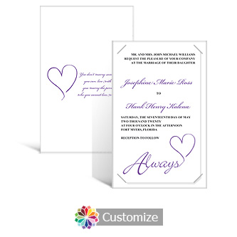 Always Swirly 5 x 7.875 Layered Rectangle w/Vellum Wedding Invitation