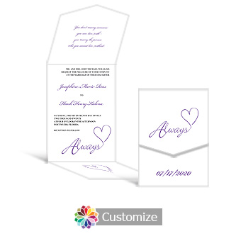 Always Swirly 5.25 x 7.25 Vertical Gate-Fold Wedding Invitation