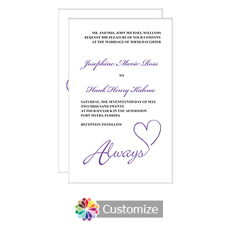 Always Swirly 5 x 7.875 Flat Wedding Invitation Card