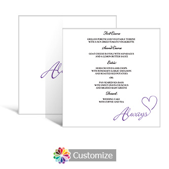 Always Swirly 5.875 x 5.875 Square Wedding Menu