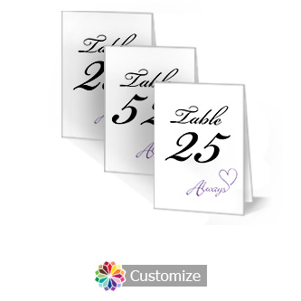 Always Swirly 3.5 x 5 Large Folded Wedding Table Number