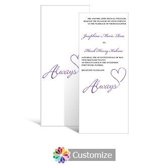 Always Swirly 3.625 x 8.875 Tea-Length Wedding Invitation