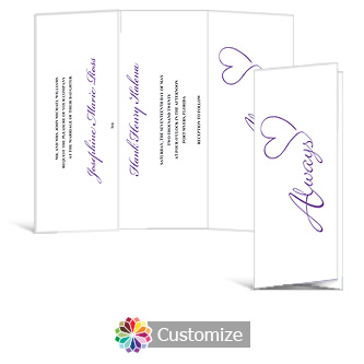 Always Swirly 3.625 x 8.875 Tri-Fold Wedding Invitation