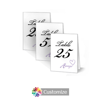 Always Swirly 2.5 x 3.5 Folded Wedding Table Number