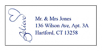 Believe Swirly Address Wedding Labels