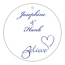 Believe Swirly Circle Wedding Hang Tag