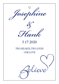 Believe Swirly Rectangle Wedding Hang Tag