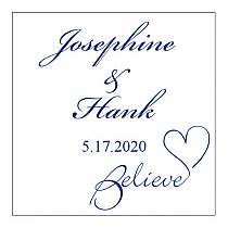 Believe Swirly Square Favors Wedding Labels 