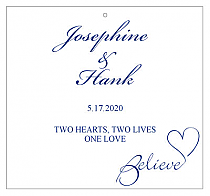 Believe Swirly Square Wedding Hang Tags