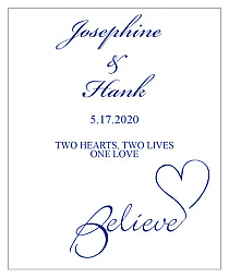 Believe Swirly Vertical Big Rectangle Wedding Labels